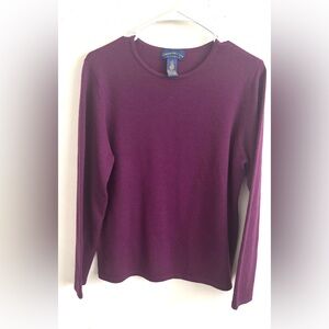 Charter Club sweater women’s Size M Purple 100% Wool Classic Workwear Career